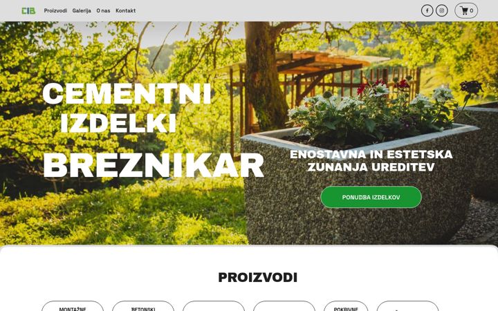 Screenshot stránky cementni-izdelki.si