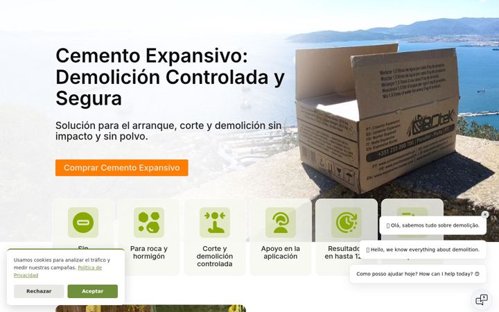 Snímek obrazovky cemento-expansivo.es