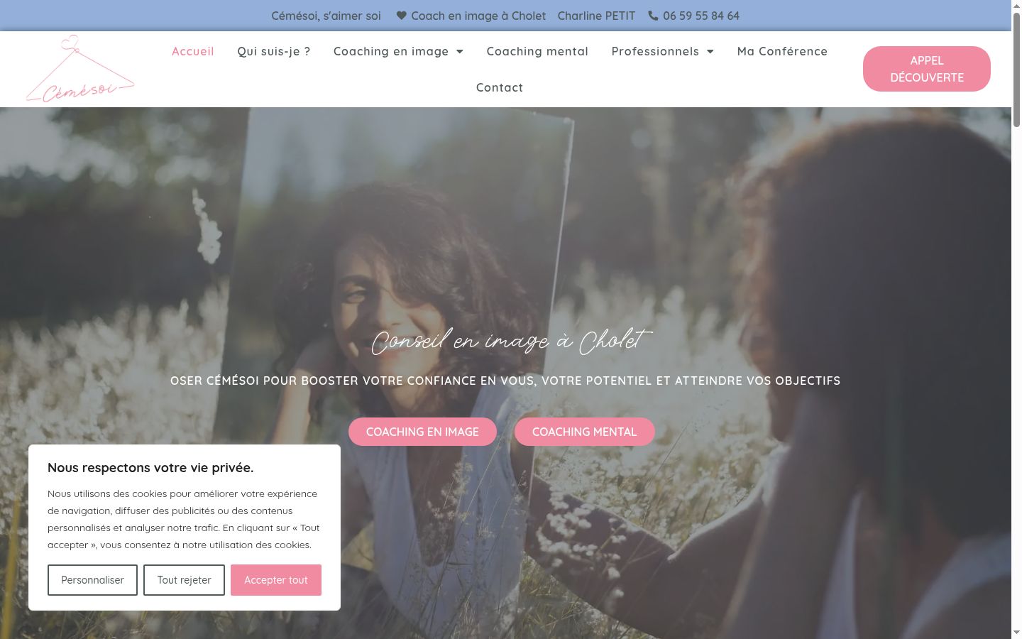 Capture d'écran de la bannière de consentement affichée avant toute interaction
