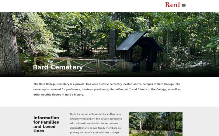 Screenshot von cemetery.bard.edu