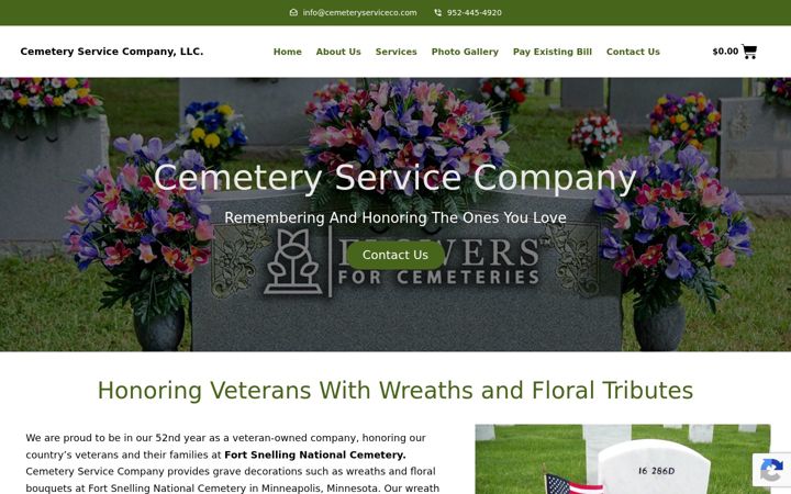 Screenshot of cemeteryserviceco.com