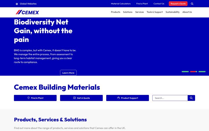 Screenshot von cemex.co.uk