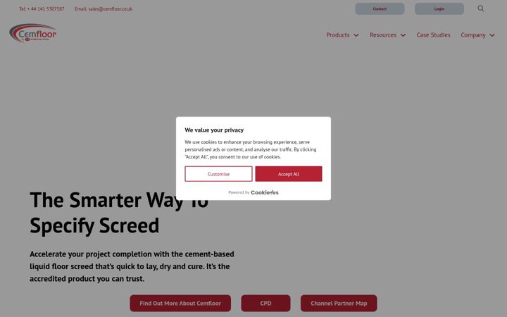 Screenshot of cemfloor.co.uk