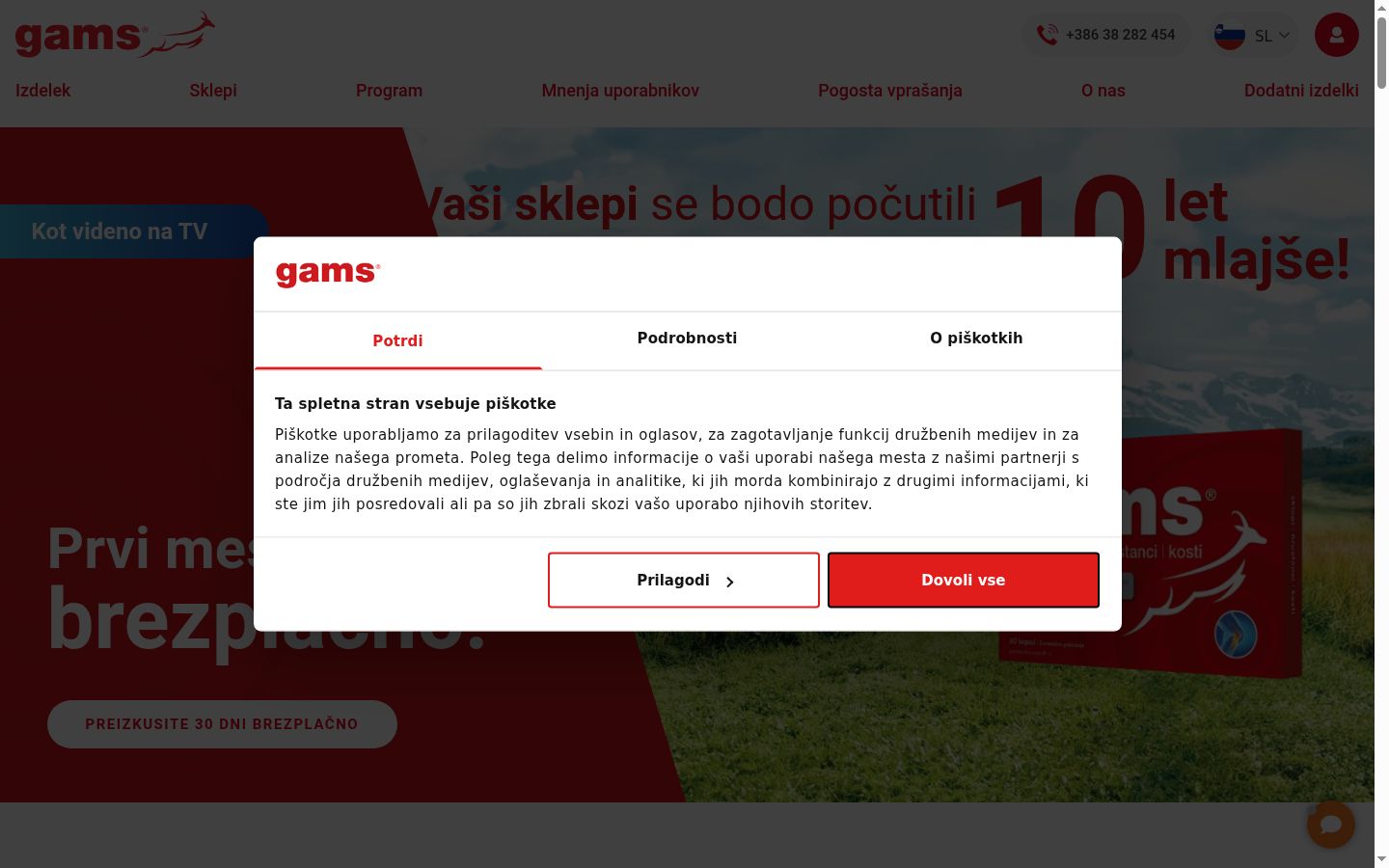 Screenshot des Einwilligungsbanners vor jeglicher Interaktion
