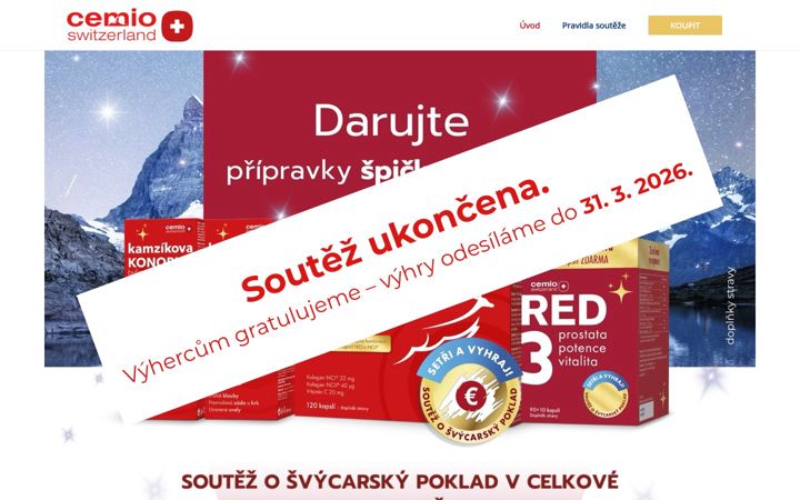 Kuvakaappaus sivustosta cemiosoutez.cz