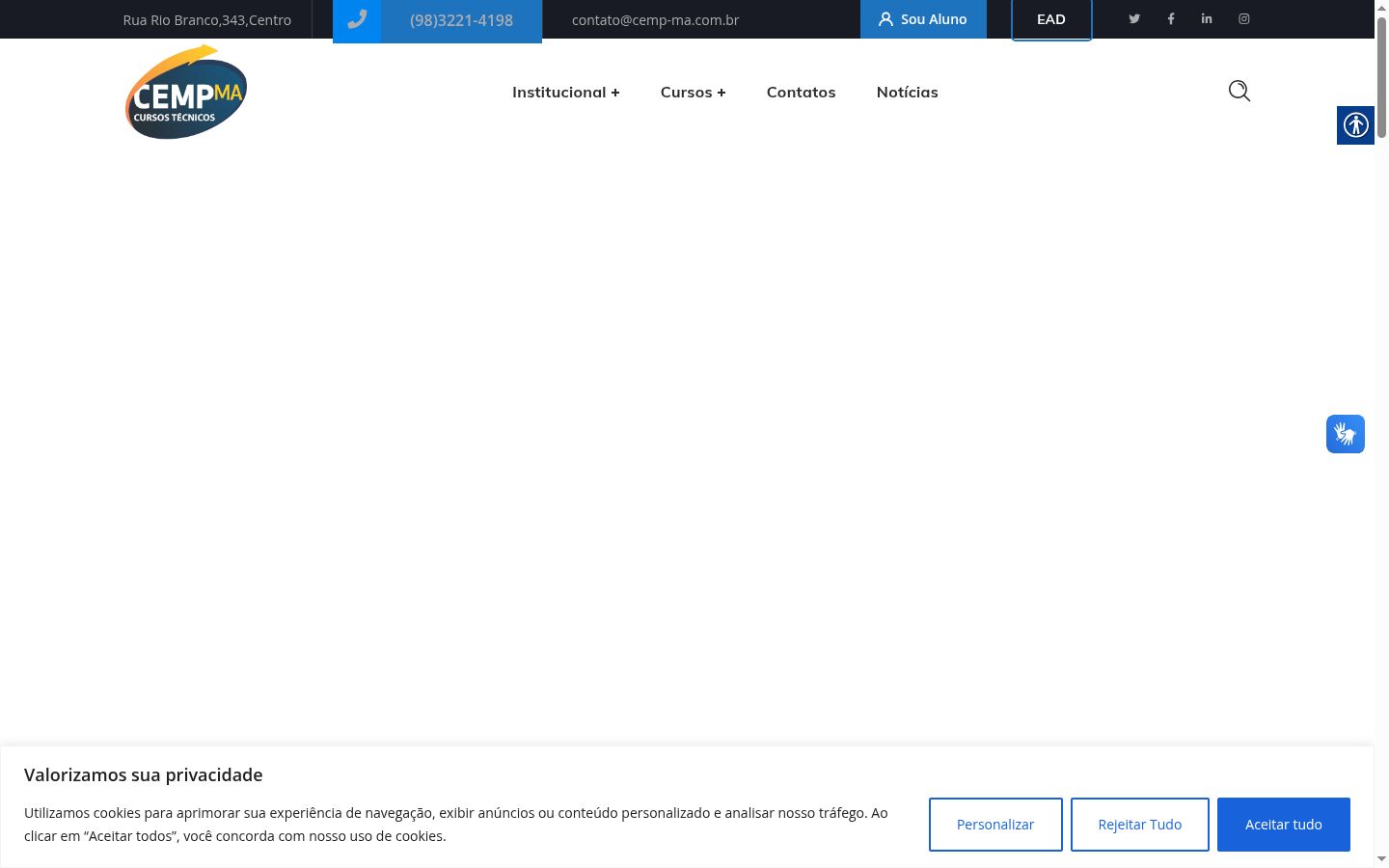 Screenshot des Einwilligungsbanners vor jeglicher Interaktion