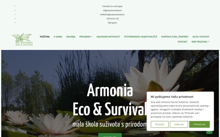 Screenshot of cempresarmoniaeco.hr