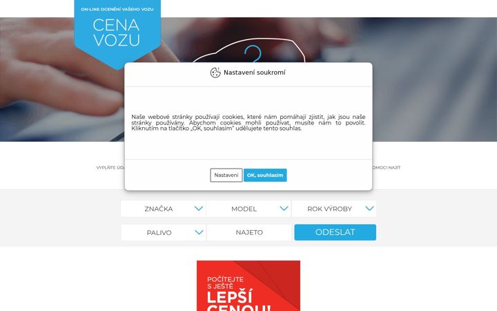 Képernyőkép: cena-vozu.cz