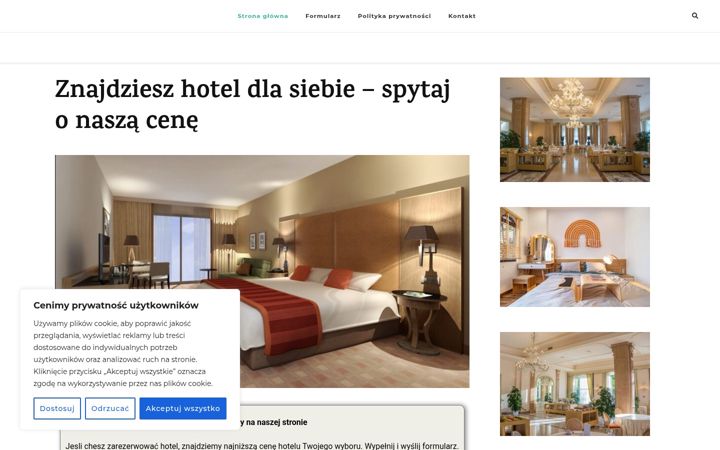 Ekrano kopija cenahotelu.pl