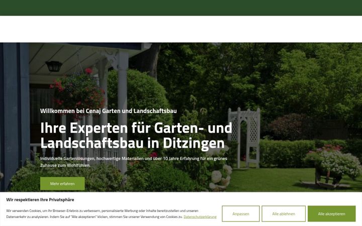 Screenshot of cenaj-gartenbau.de