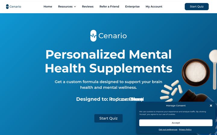 Screenshot of cenario.com