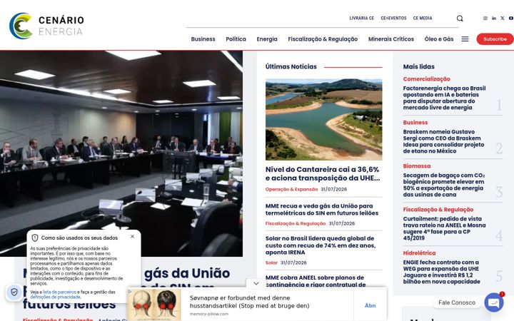 Skärmbild av cenarioenergia.com.br