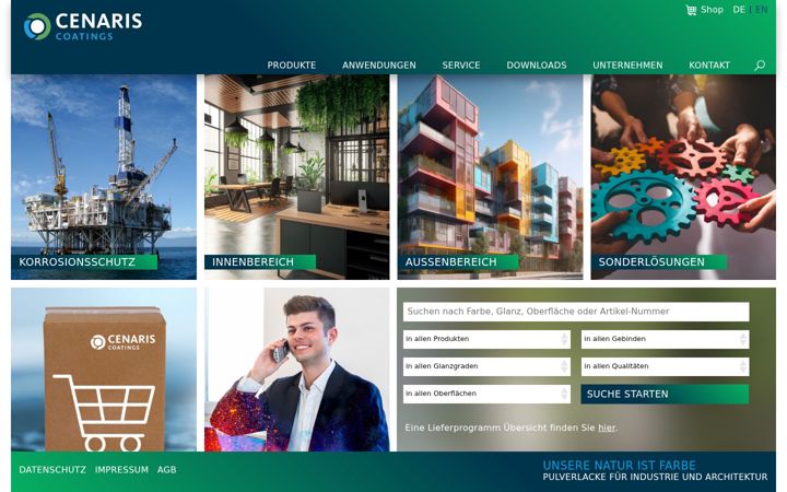 Screenshot of cenaris.com