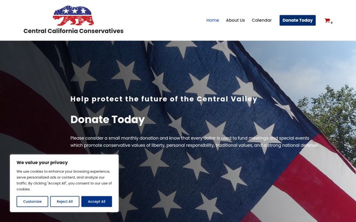 Screenshot of cencalconservatives.com
