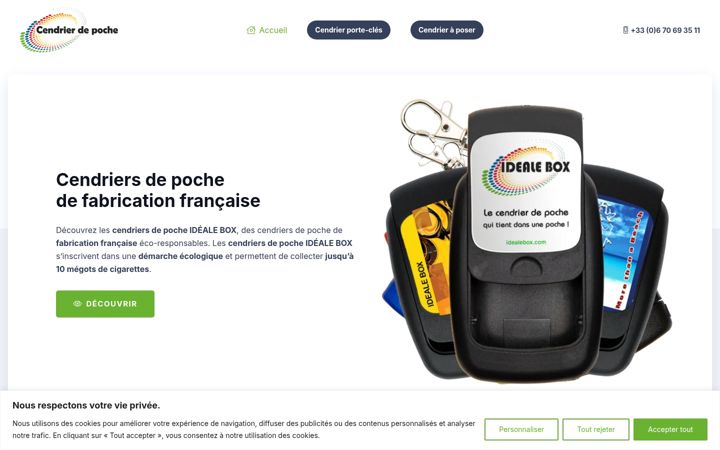 Captură de ecran a cendrier-de-poche.net