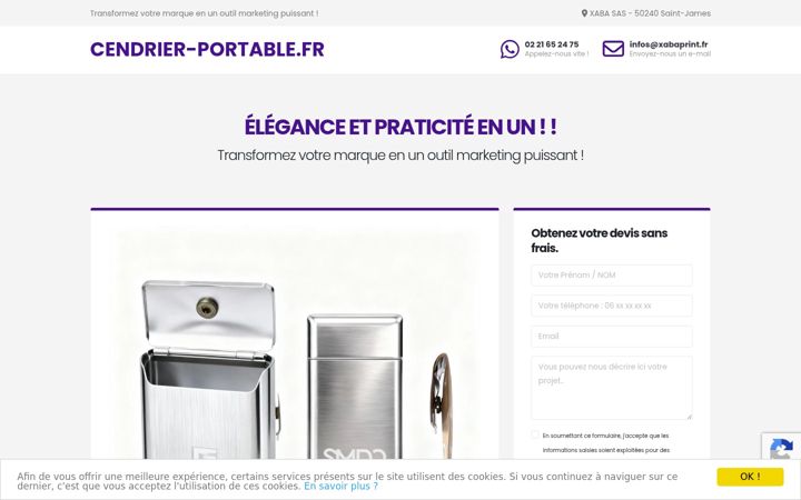 Screenshot of cendrier-portable.fr
