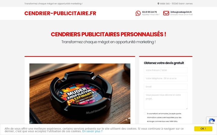 Screenshot of cendrier-publicitaire.fr