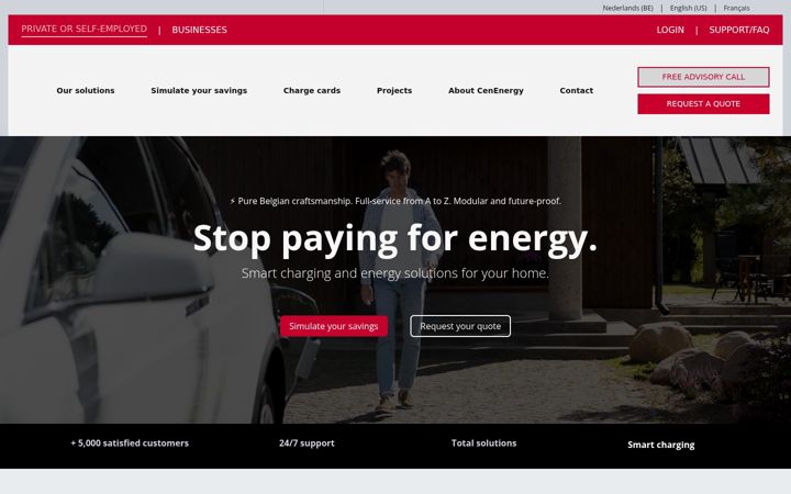 Kuvakaappaus sivustosta cenenergy.be