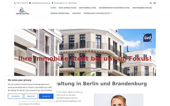 Screenshot of cenes-hausverwaltung.de