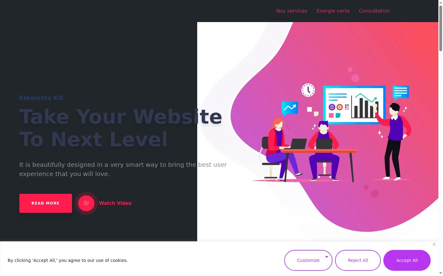 Screenshot of the consent banner shown before any interaction
