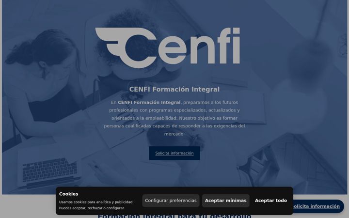Skærmbillede af cenfi.es
