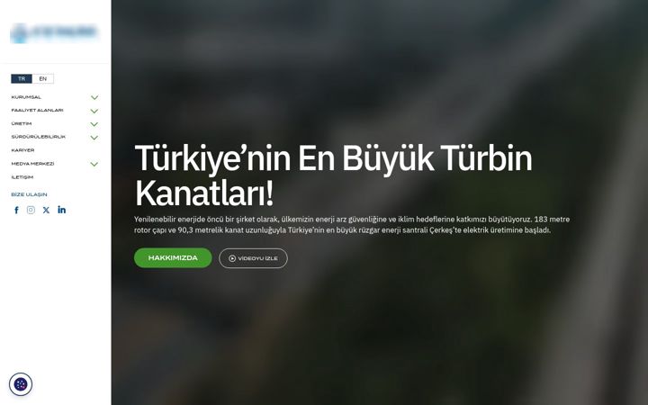 Kuvakaappaus sivustosta cengizenerji.com.tr