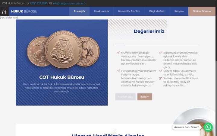Kuvakaappaus sivustosta cengizorcuntuna.av.tr