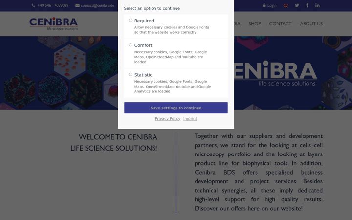 Screenshot of cenibra.de