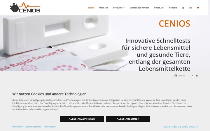 Screenshot of cenios.de