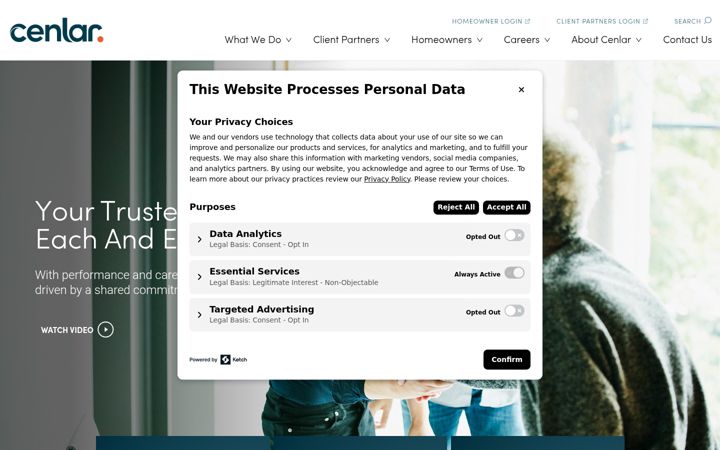 Screenshot of cenlar.com