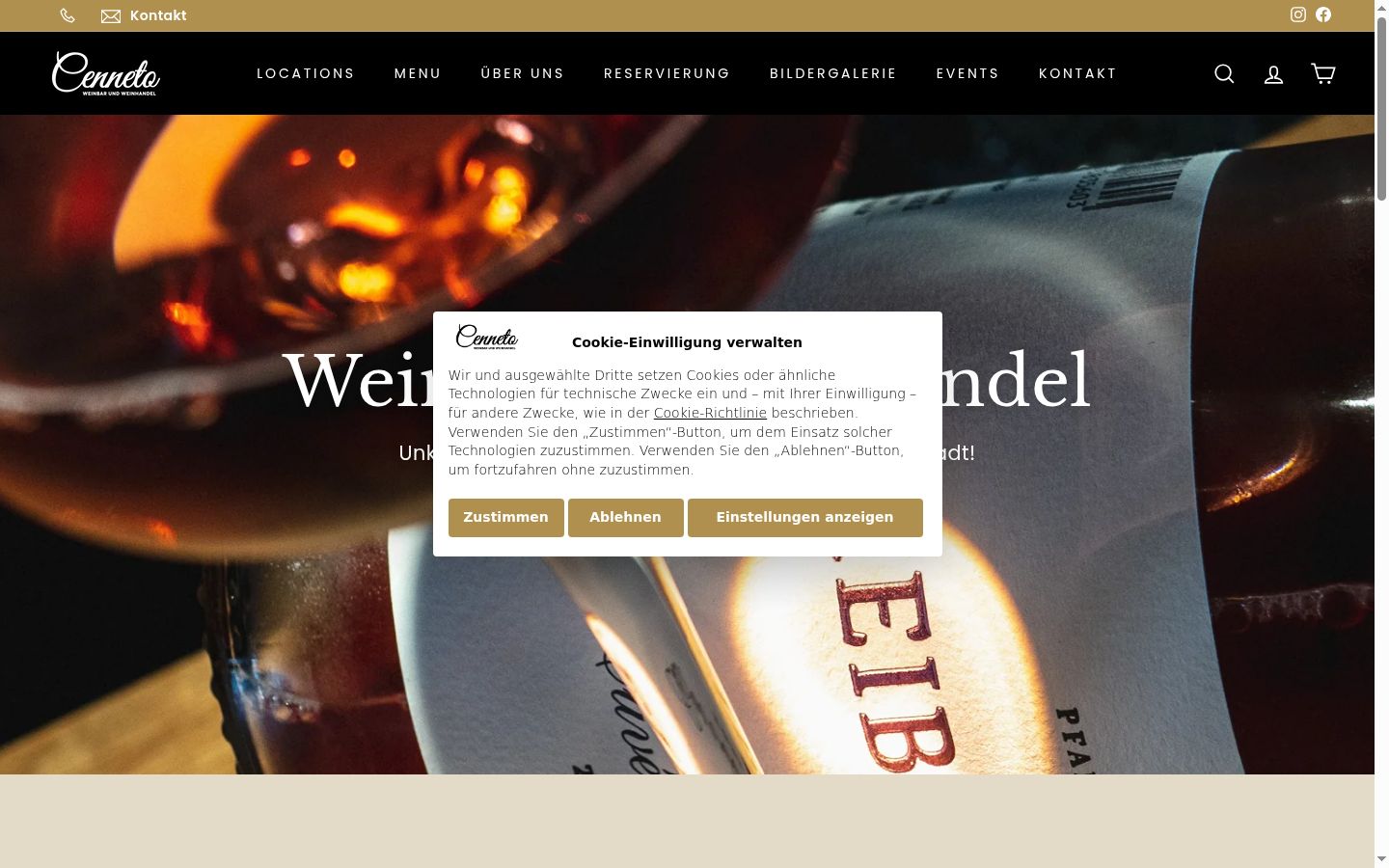 Screenshot van de toestemmingsbanner zoals getoond vóór enige interactie