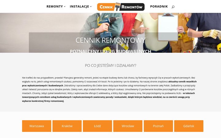 Ekrano kopija cennikremontow.pl