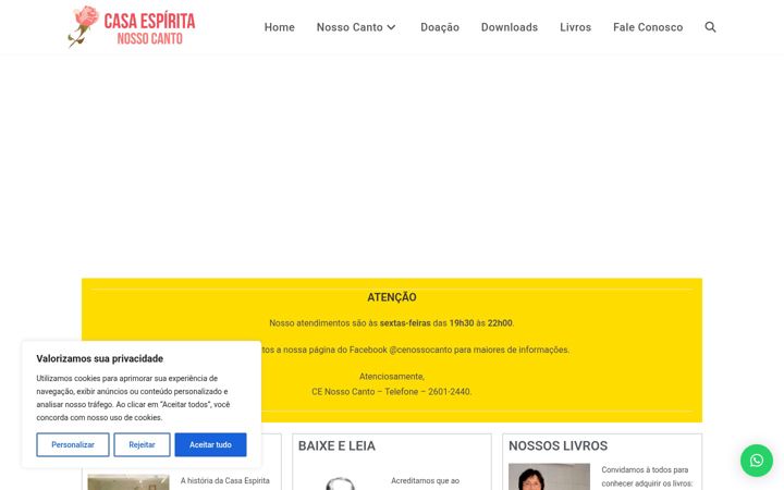 Skärmbild av cenossocanto.com.br