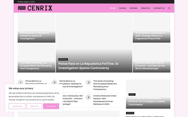 Zrzut ekranu cenrix.org