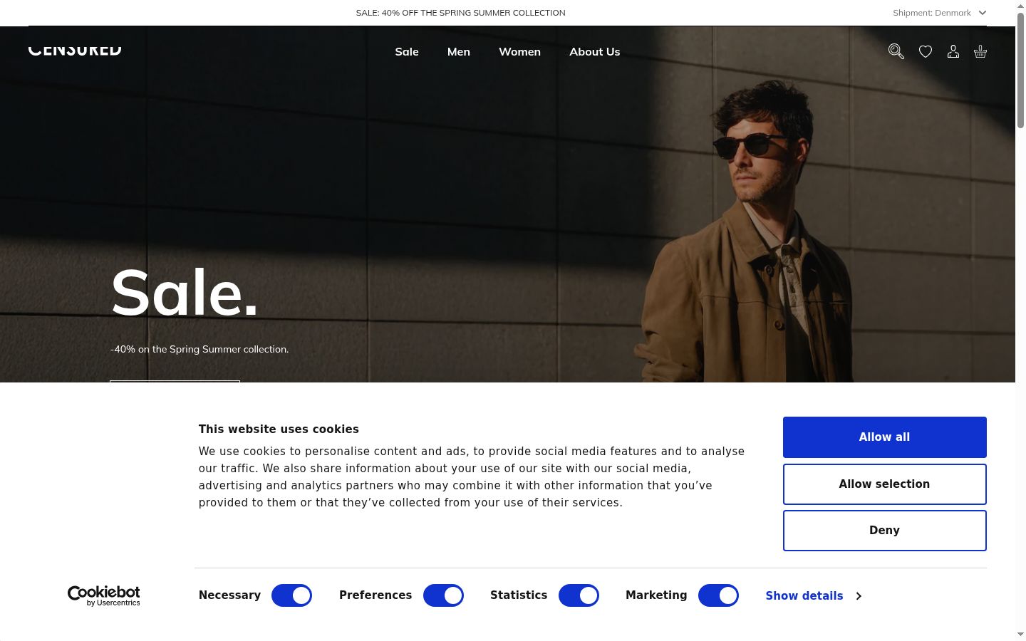 Screenshot of the consent banner shown before any interaction