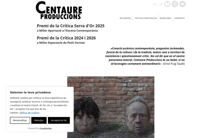 Screenshot of centaureproduccions.com