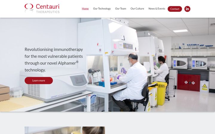 Screenshot of centauritherapeutics.com