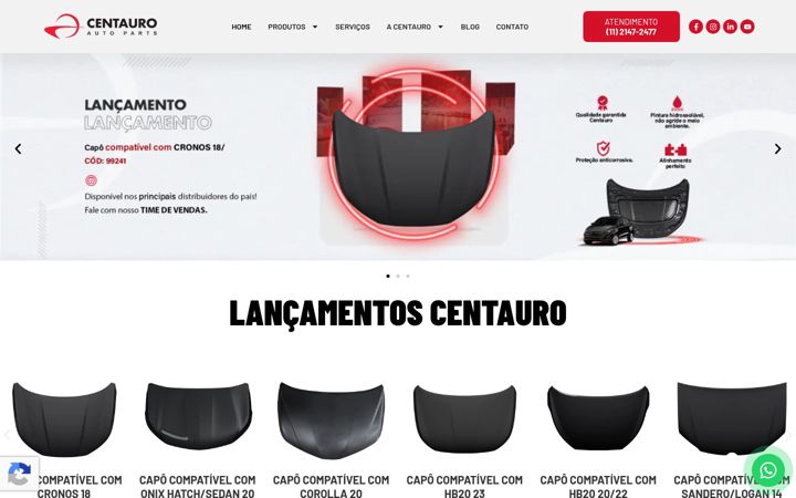 Screenshot ta' centauroautoparts.com.br
