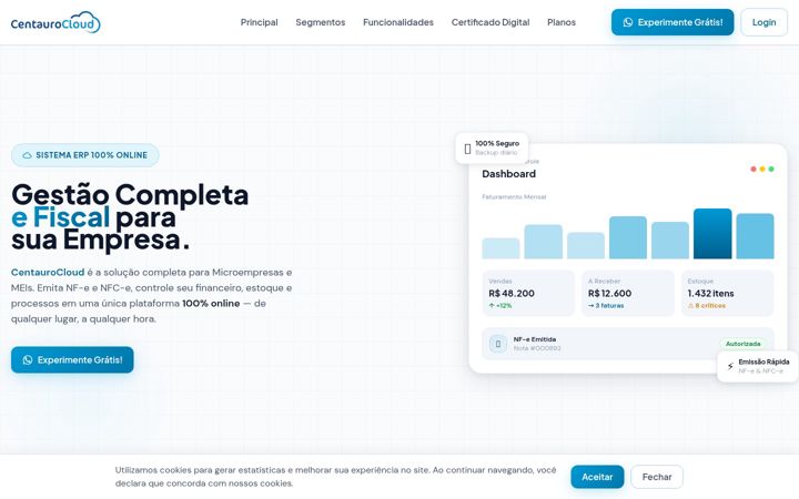 Screenshot ta' centaurocloud.com.br
