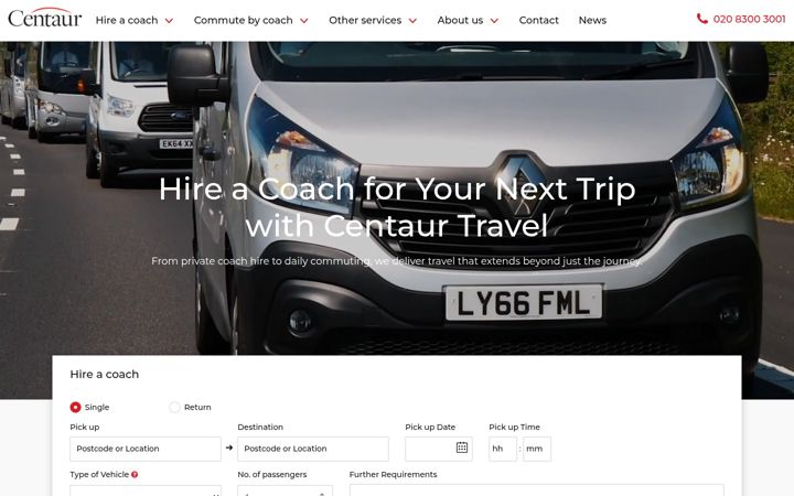 Screenshot di centaurtravel.co.uk