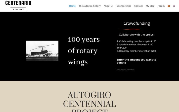 Screenshot of centenarioautogiro.com