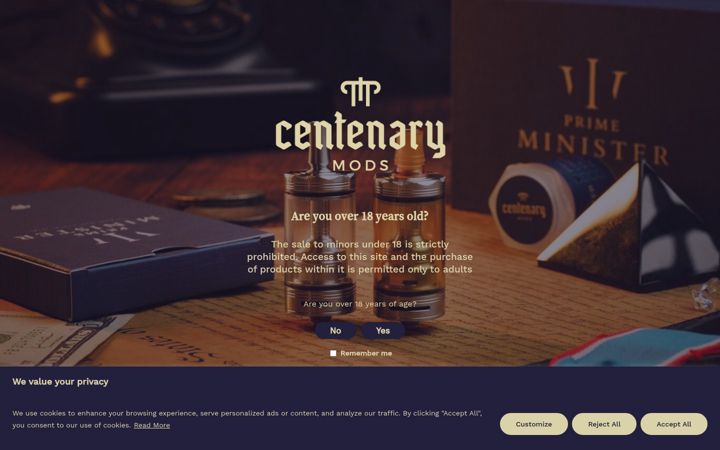 Screenshot of centenarymods.com
