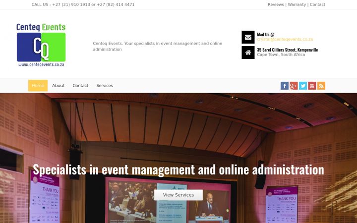 Zrzut ekranu centeqevents.co.za