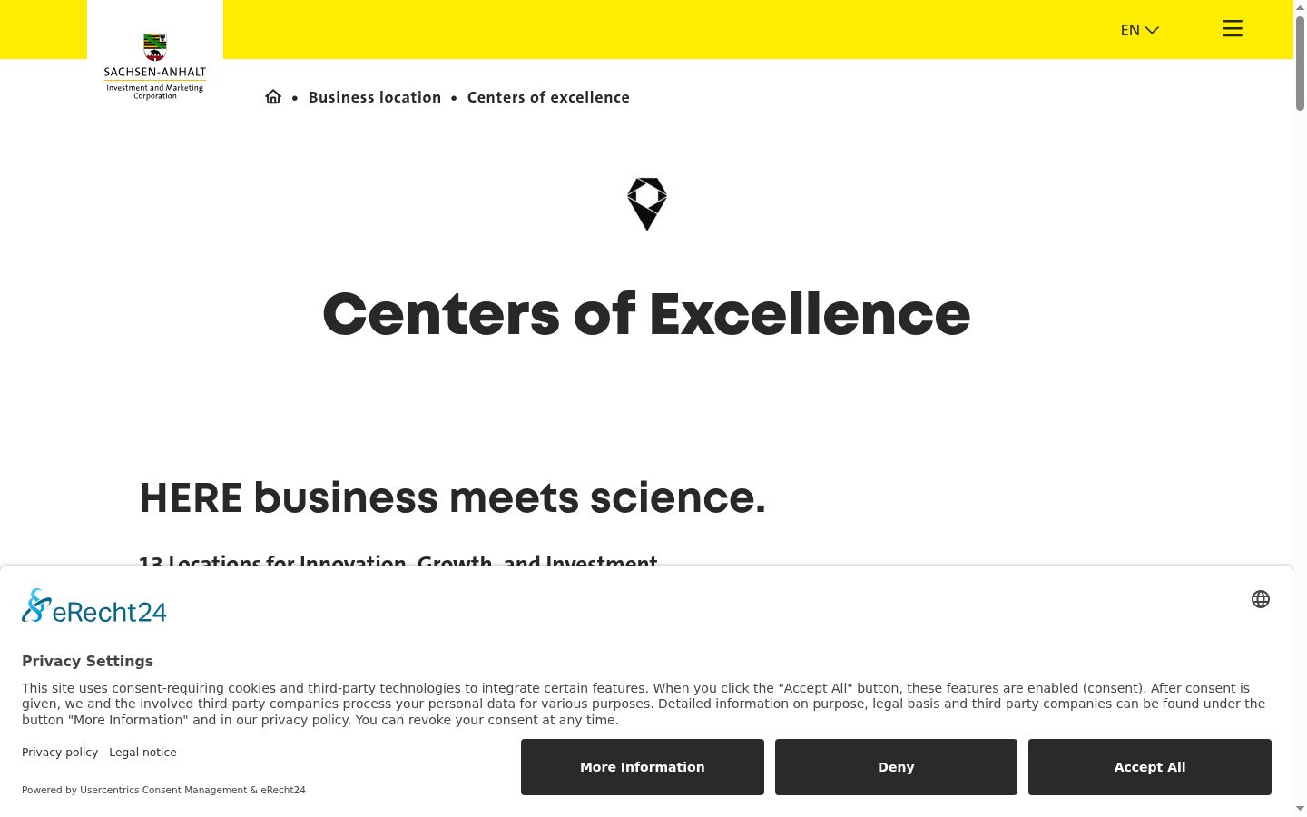 Screenshot of the consent banner shown before any interaction