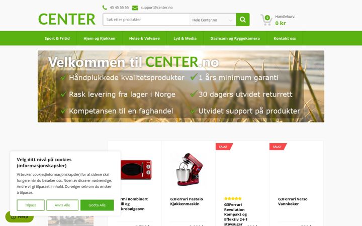 Posnetek zaslona center.no