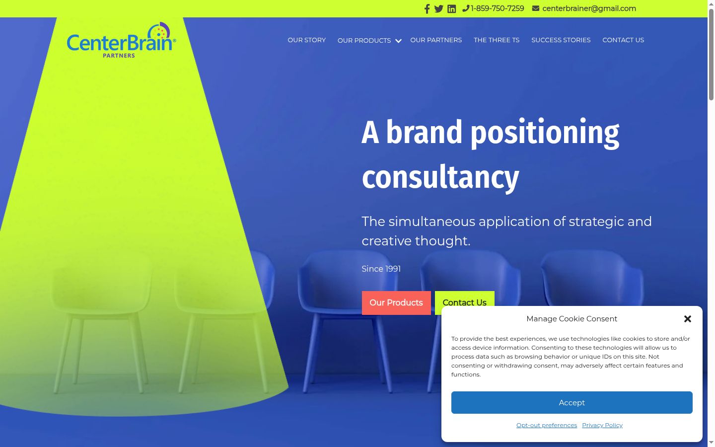 Screenshot of the consent banner shown before any interaction
