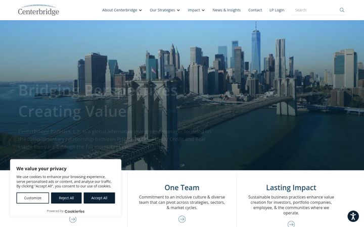 Screenshot of centerbridge.com