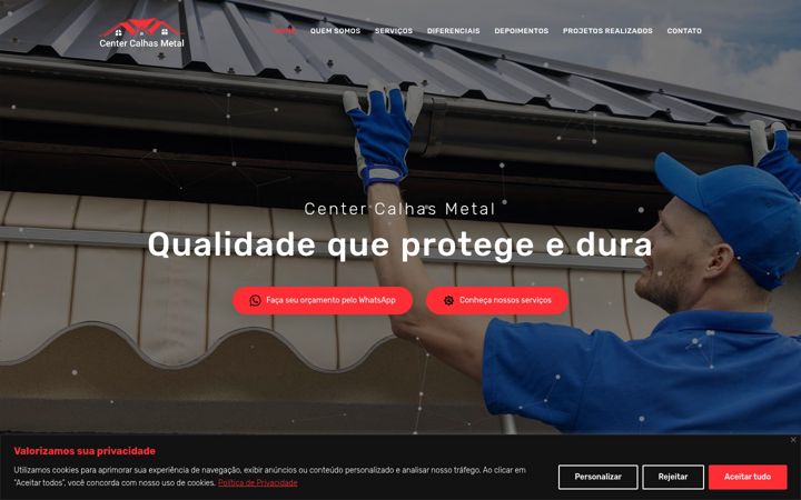 Captură de ecran a centercalhasmetal.com.br