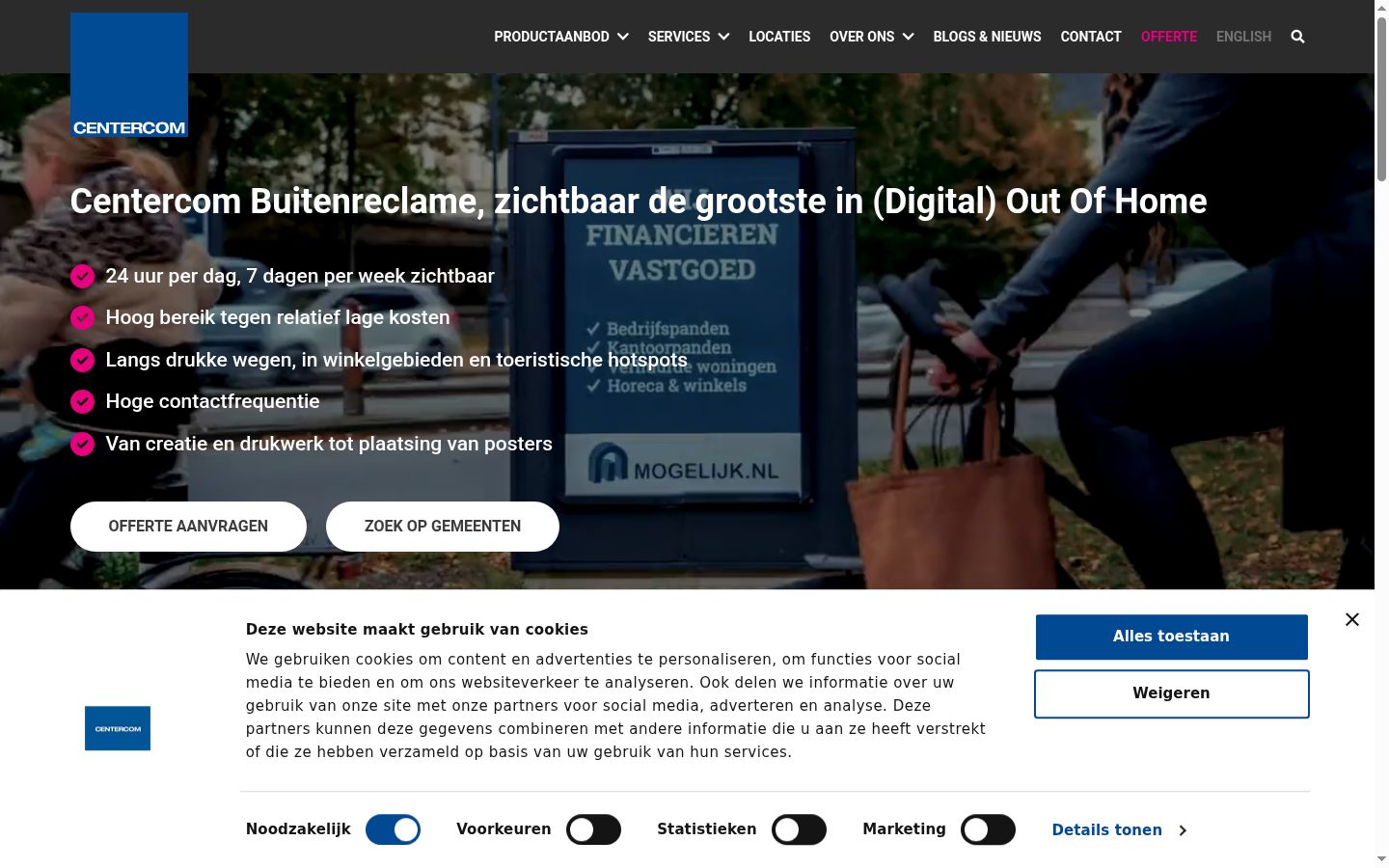 Kuvakaappaus suostumusbannerista, joka näytettiin ennen mitään vuorovaikutusta