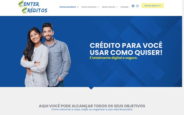 Captură de ecran a centercreditos.com.br